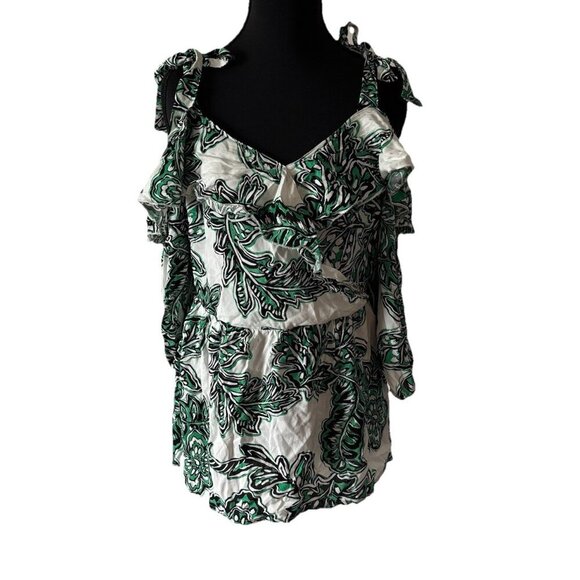 Cato Tops - Cato Women’s Cold Shoulder Tropical Blouse Top Women’s Medium Resort Beachy NWT